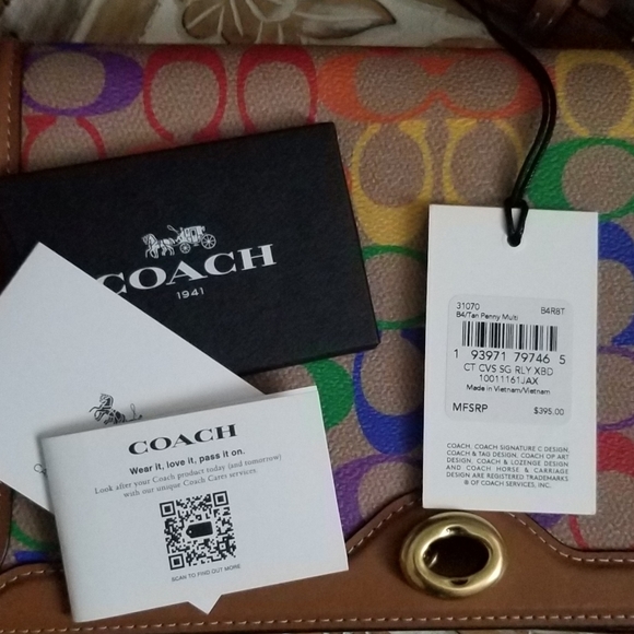 Coach Bags Authentic Coach Riley Rainbow Signature Medium Crossbody